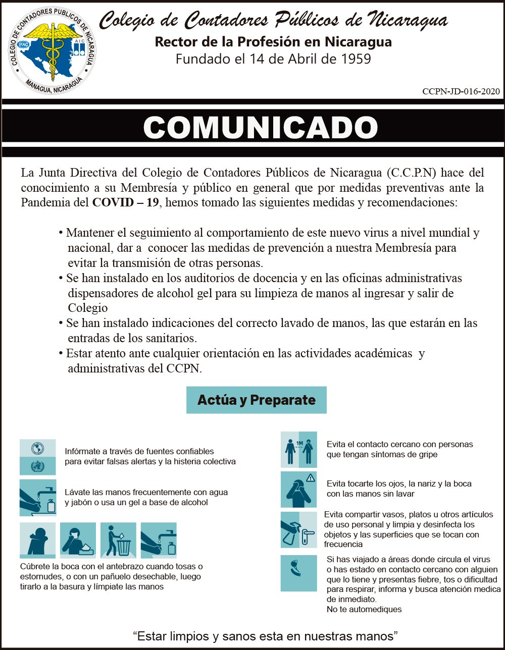 16- Comunicado CCPN-JD-016-2020